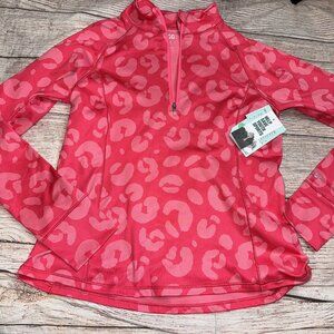 Dicks Sporting Goods Girls Youth Pink Leopard Pullover Half Zip NEW DSG